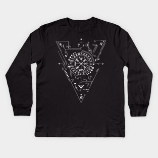 Vegvisir - The Viking Compass | Norse Pagan Symbol Kids Long Sleeve T-Shirt